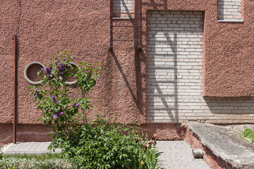 Facade of a house with a fire escape