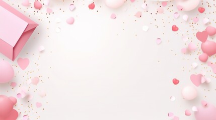 valentine, background love heart Illustration Valentine. pink.Generative AI