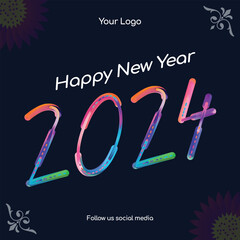 New year 2024 design. Happy new year 2024 banner design template