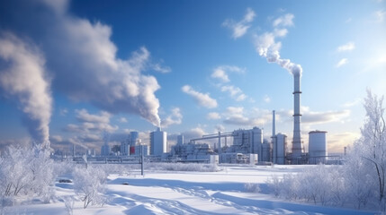 Chemical plant in winter