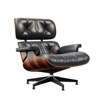 Eames Lounge Chair isolated on transparent background