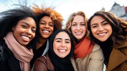 Women of different ethnicities and places of origin united.