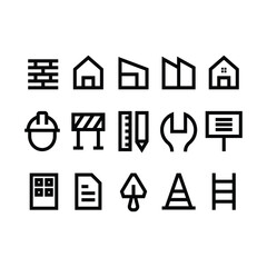 Simple construction icons with line style
