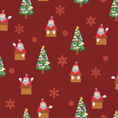 Cute Santa Claus and Christmas image pattern,