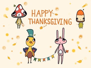 Fototapeta premium Happy thanksgiving animal party event background 