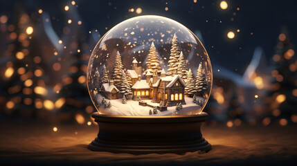 Fototapeta na wymiar Magical Christmas snow globe