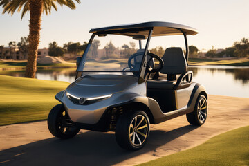 A modern luxury golf cart.
