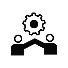 Teamwork icon isolate white background vector stock illustration.