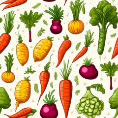 seamless patterns of vegetables