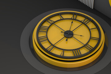 3D clock a Happy new year concept