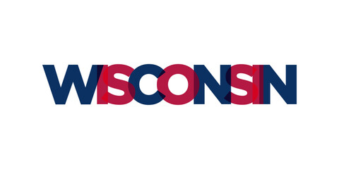 Wisconsin, USA typography slogan design. America logo with graphic city lettering for print and web.