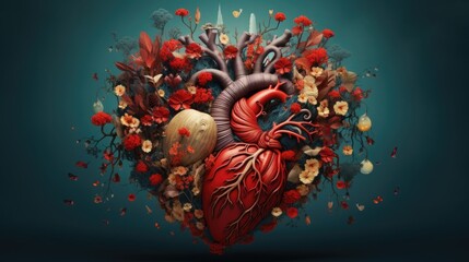 American Heart Month Concept, Creative minimalistic concept