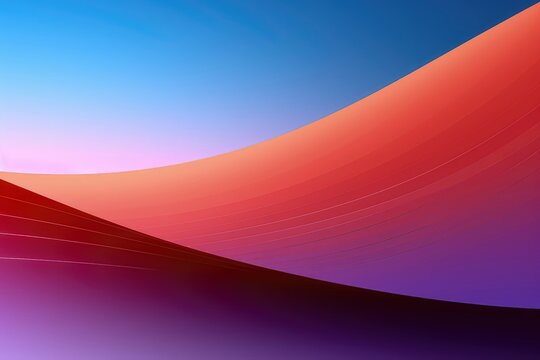 In a minimalist composition, a seamless color gradient is enhanced by the presence of two bold curves, creating an abstract background that is visually dynamic simple. Illustration