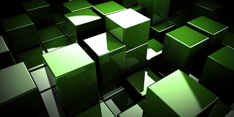 A abstract background with green cubes