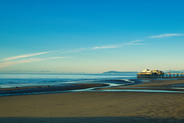  beach at sunset in Blackpool 