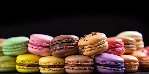 Colorful macarons with copyspace