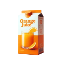  Orange juice carton box isolated on white transparent background, PNG © Rawf8