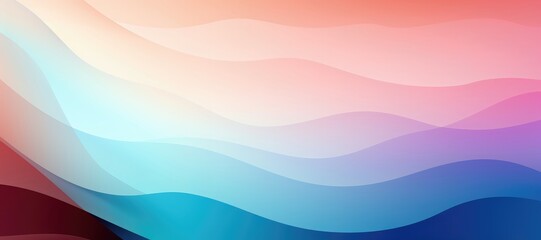 In a wide-format composition, a seamless color gradient elegantly captures the essence of gentle waves, creating a visually captivating abstract background. Illustration