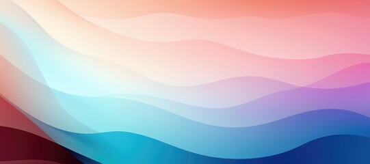 Obraz premium In a wide-format composition, a seamless color gradient elegantly captures the essence of gentle waves, creating a visually captivating abstract background. Illustration