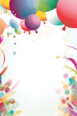 A birthday background with a white copyspace in the middle