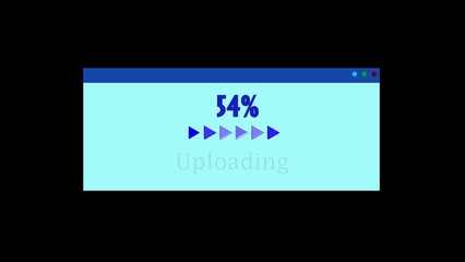 Arrow icon loading bar 54% background.