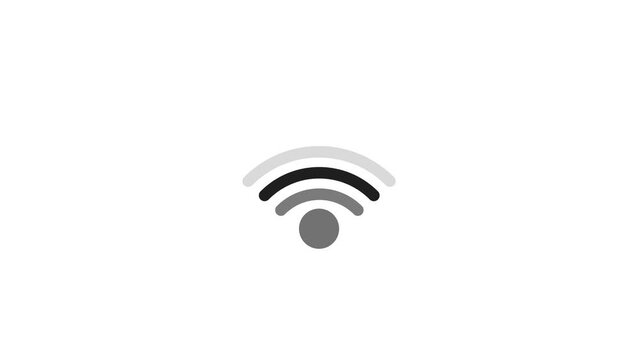 Wifi signal on a white color animated background.