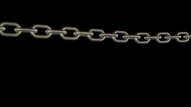 Chain Breaking Animation 3d render with transparent background