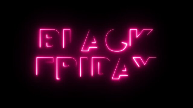 Black Friday sale neon sign banner background for marketing promotion video