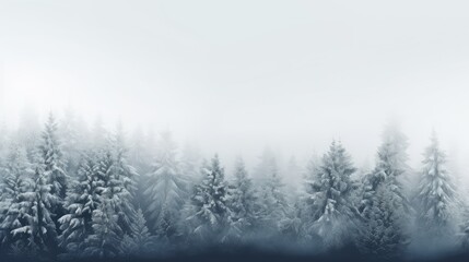 Fototapeta na wymiar background season white foggy frosty illustration landscape forest, cold pine, nature winter background season white foggy frosty