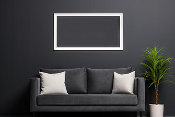 A simple frame to simulate a contemporary setting in a living room.by Generative AI.