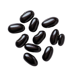 Fresh black beans isolated on transparent background