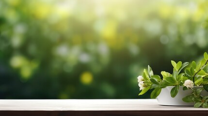 garden green blur table blurred illustration wooden display, window nature, light tree garden green blur table blurred - obrazy, fototapety, plakaty