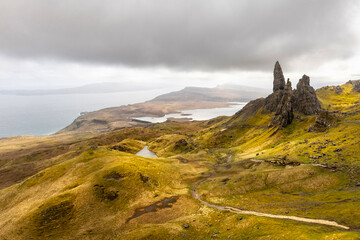 Old Man of Storr panorama view, Scotland, Isle of Skye - 677610856