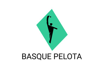 basque pelota vector line icon. playing basque pelota. sport  pictogram illustration.