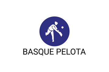 Fototapeta na wymiar basque pelota vector line icon. playing basque pelota. sport pictogram illustration.