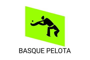 basque pelota vector line icon. playing basque pelota. sport  pictogram illustration.