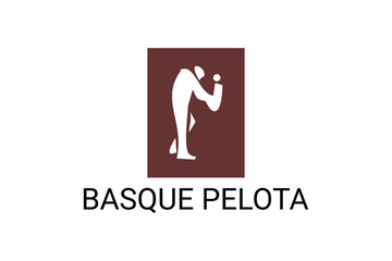 basque pelota vector line icon. playing basque pelota. sport  pictogram illustration.