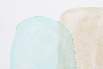 Abstract translucent yellow blue watercolor texture background. Creative pattern design for print invitation card, postcard. Drawing poster, colorful wallpaper.