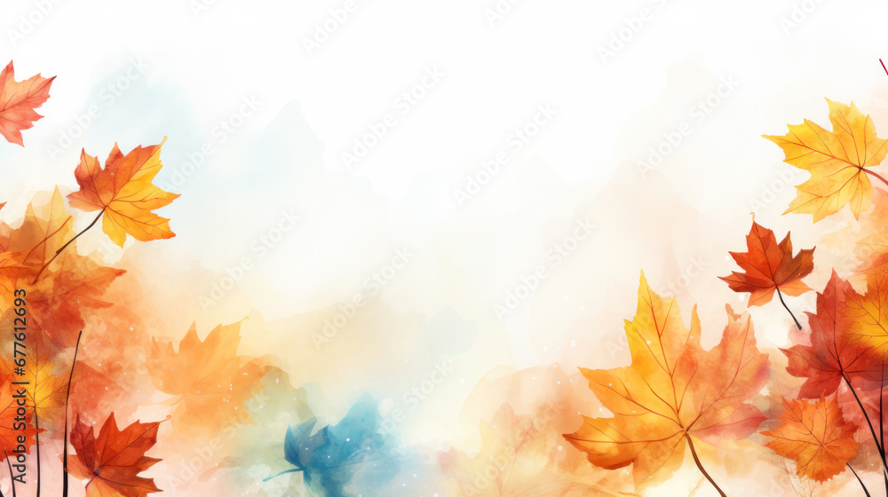 Poster autumn background with shadow of the maple tree leaves on a wall. abstract autumnal scene.