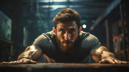 Man engaging in a workout session 