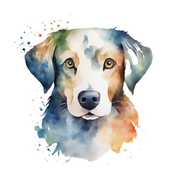 watercolour dog