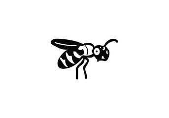 Beewolf wasp minimal style  icon illustration design