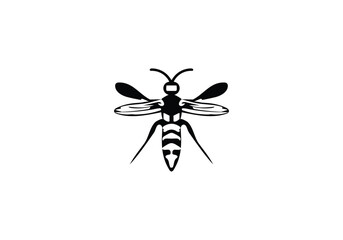 Beewolf wasp minimal style  icon illustration design