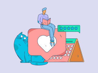 Education learning people flat vector concept hand drawn illustration
