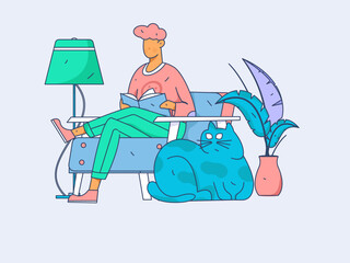 Education learning people flat vector concept hand drawn illustration
