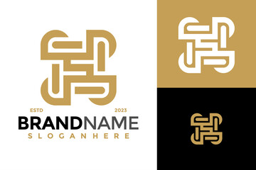 Letter S Ornament Square Logo design vector symbol icon illustration