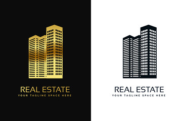 Buildings real estate logo icon vector