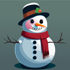 snowman with broom