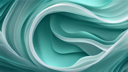 Rotating, silky and translucent, with a beautiful green and blue background
