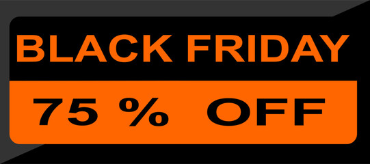 Fototapeta premium black friday tag 75% percent off, vector illustration.